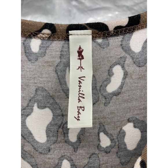 Vanilla Bay Brown Leopard Print Short Sleeve Midi Dress Women's Size Small - Picture 7 of 11